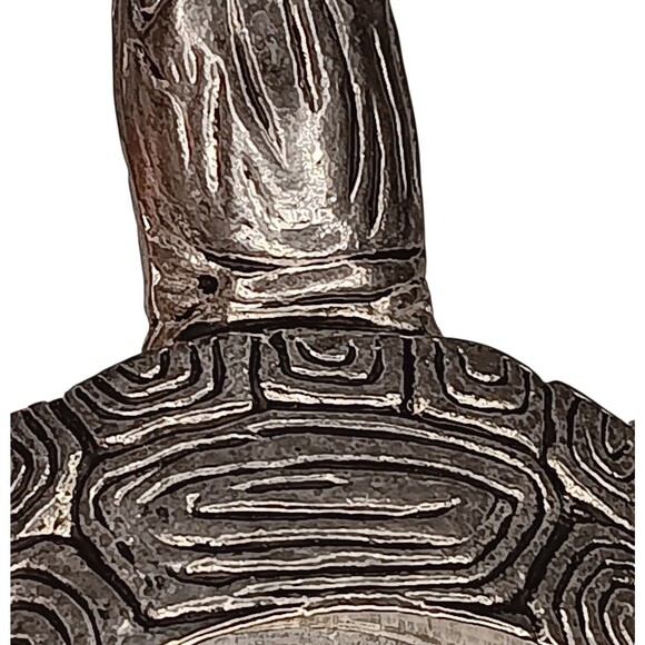 Yankee Candle Sea Turtle Silver Tea Light Candle Holder Retired 4" x 3.5" - Picture 9 of 14